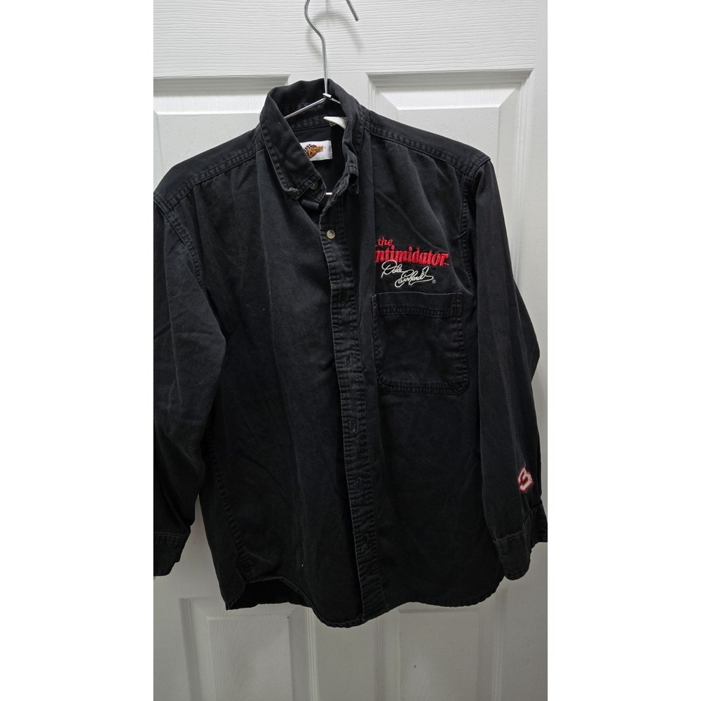 Dale Earnhardt Intimidator Button Up Shirt Mens M Black Winners Circle NASCAR 3